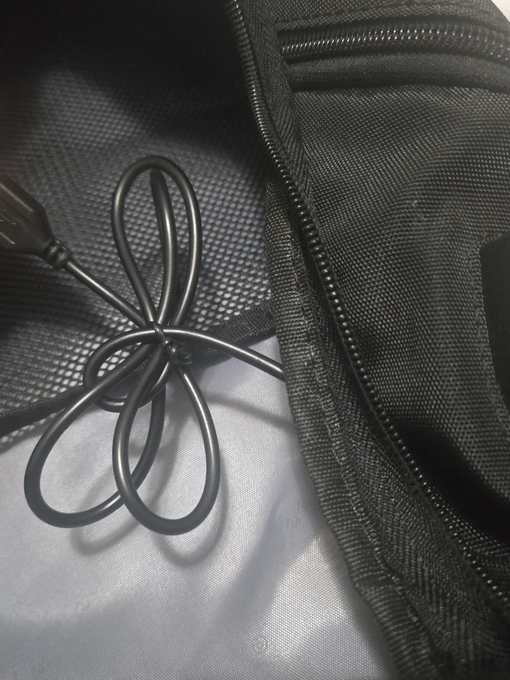 Black Men's Backpack with Usb Charger and Lock